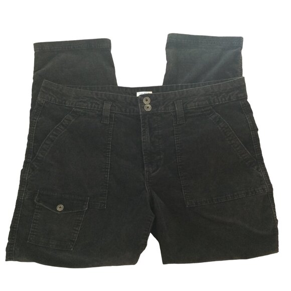 Time & Tru Corduroy Pants Sz 16 Womens Black Tapered Style 162711AA - Picture 1 of 10